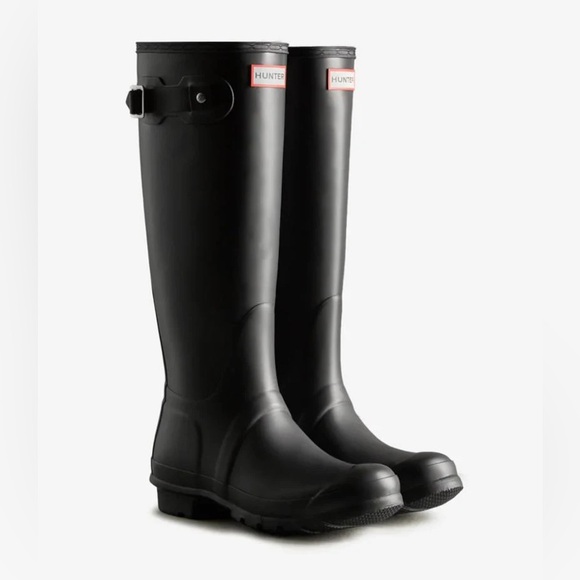 Hunter Boots - Womens Original Tall Rain Boots (Black) Size 37 - Picture 2 of 14